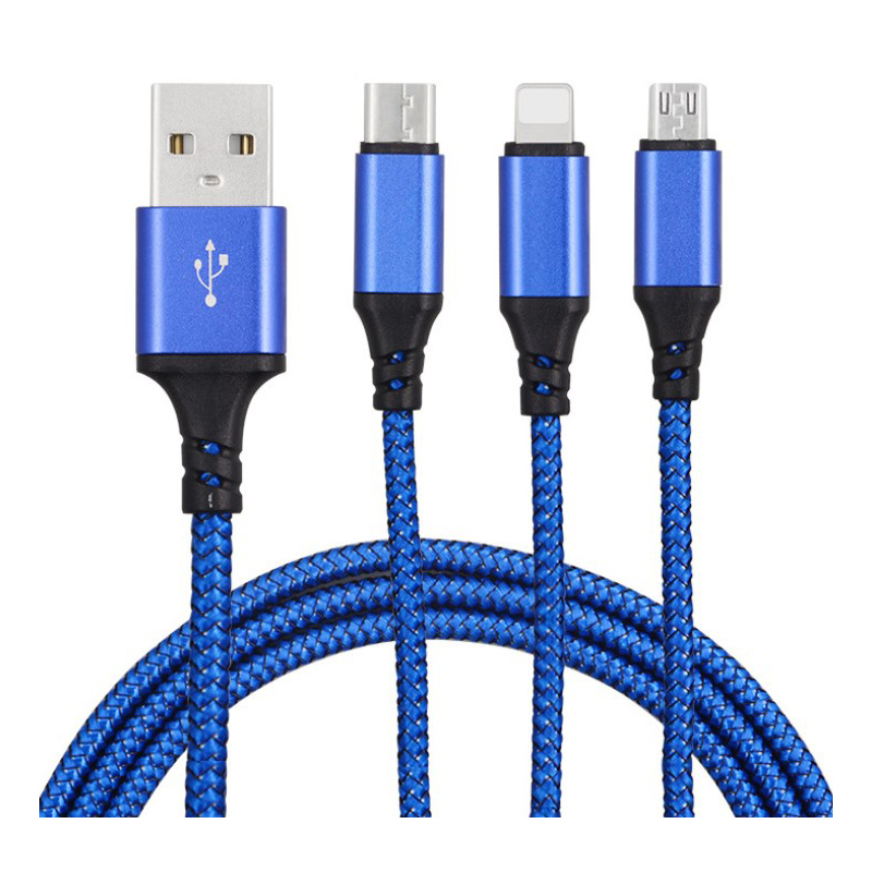for cell phones smart 3 in 1 charging cables usb type c cable fast charging cable 3a for iphone,android