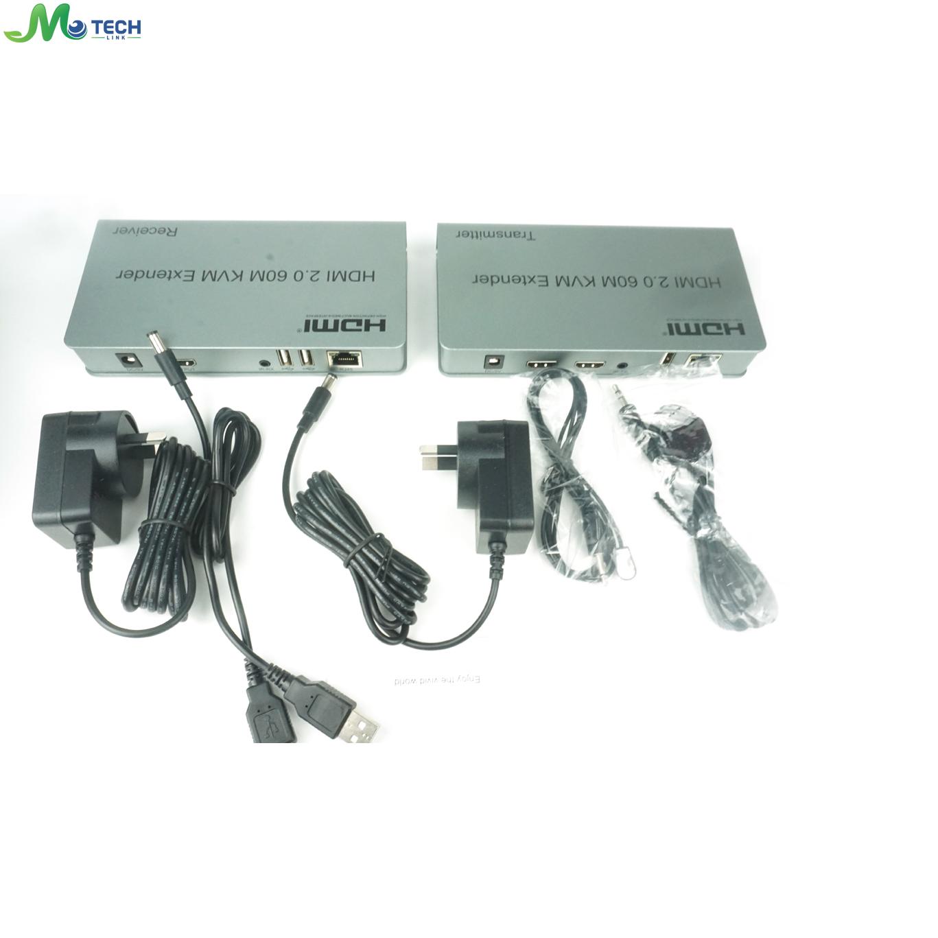 HDMI V2.0 60m Extender 2K4K UHD Single or LAN Cat5/Cat5e/Cat6 HDMI KVM EXTENDER 60M METERS