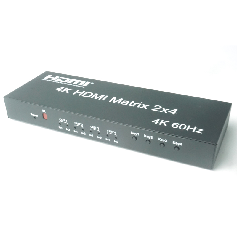 HD 2.0v 4k 60hz 2 in 4 out Hdmi splitter 2in 4out 2*4 hdmi matrix splitter With Audio out