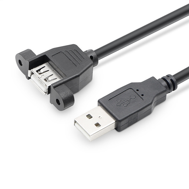 SCREW TYPE USB 2.0 male to female panel mount extension cable 30CM 50CM 60CM