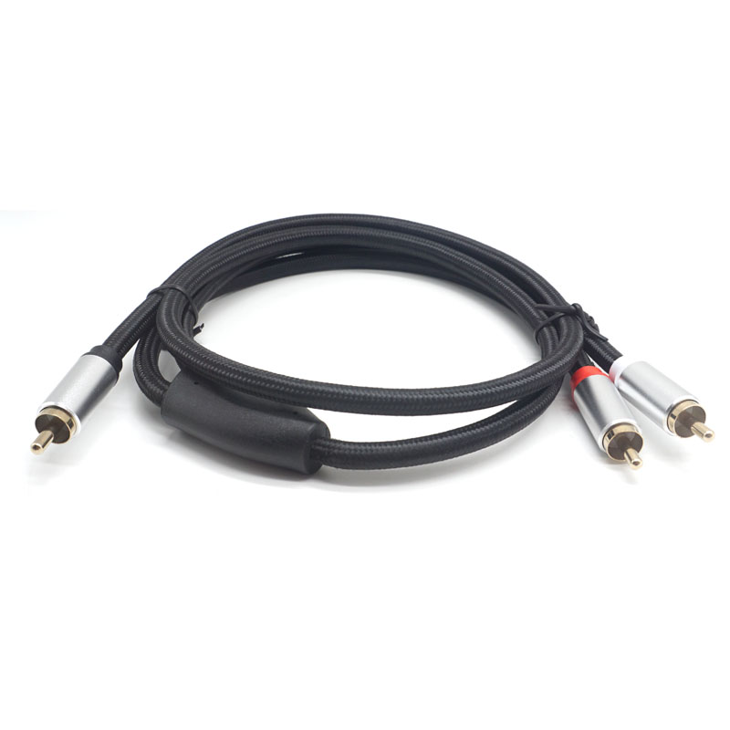 Gold Plated Plug rca to 2 rca male to male cable