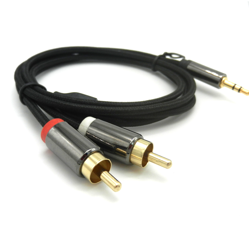 3.5mm Audio Male to 2 male Gold Plated RCA Cable