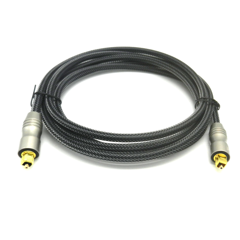 High Quality 24K Gold Plug 1m Digital Fiber Optical Audio Toslink Cable