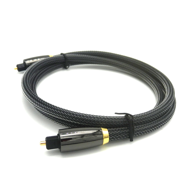 High Quality 24K Gold Plug 1m Digital Fiber Optical Audio Toslink Cable 