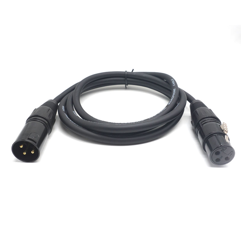Gold Plated Plug 3pin xrl microphone male to female cable