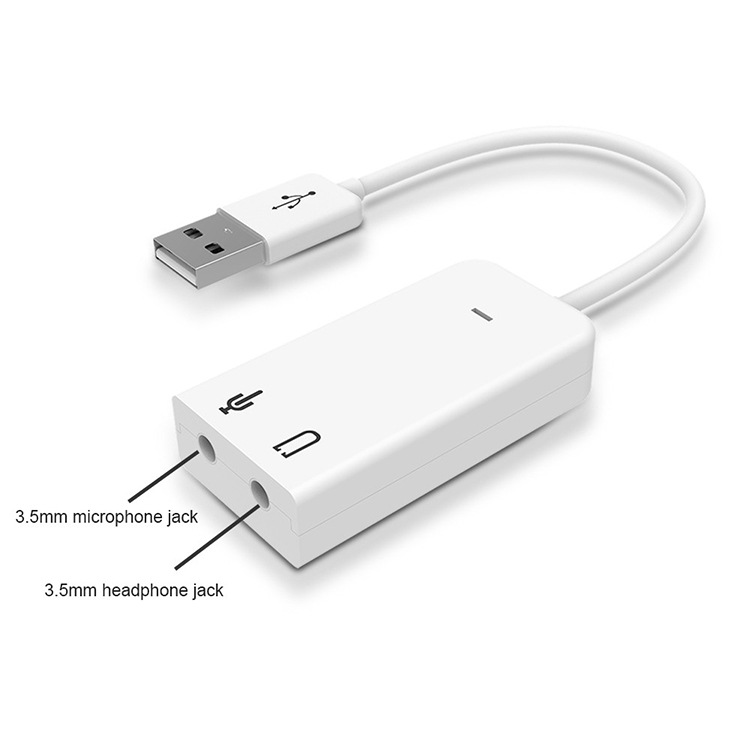    USB 2.0 To 3.5mm Jack Audio Splitter Earphone adapter Cable Virtual 7.1 Channel 3D usb interface Sound card